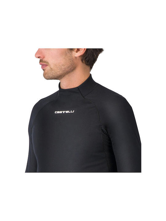 Castelli Tricou De Ciclism Pentru Bărbați Mânecă Lungă Negru