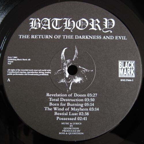 Bathory Return Vinyl