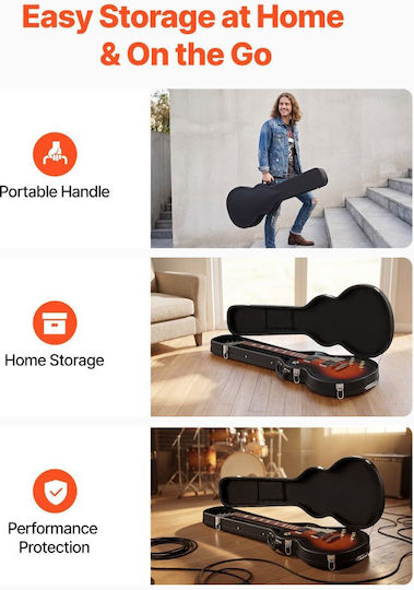 Vevor Waterproof Padded Electric Guitar Suitcase Black