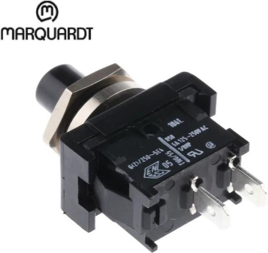 Pushbutton Rocker 1 X On-Off Single Pole SPNO 2 Pin 6A/250VAC 23.9x16.6x23mm Marquardt 1841.1201 Quick Connect Terminal 4.8 X 0.8