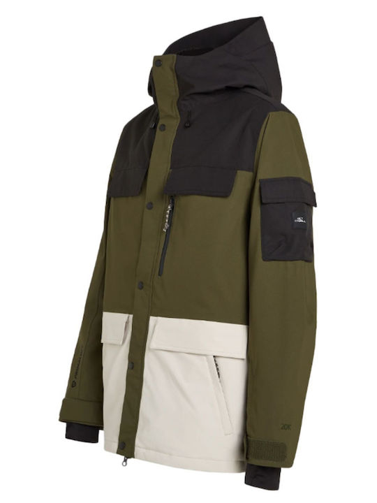 O'Neill 2500103-46028 Geacă pentru bărbați pentru schi și snowboard kaki