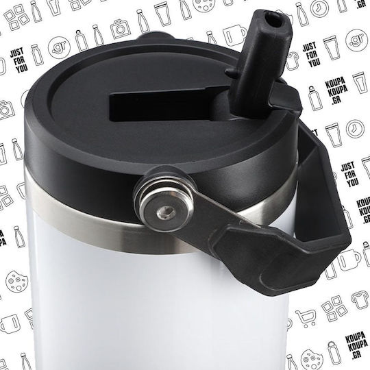 Koupakoupa Catzilla Stainless Steel Thermos Bottle 890ml Stainless Steel with Straw
