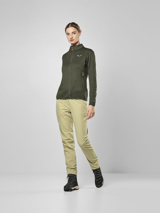 Puez Rocca Polarlite Fleece Cardigan Pentru Femei Cu Fermoar În Culoare Kaki