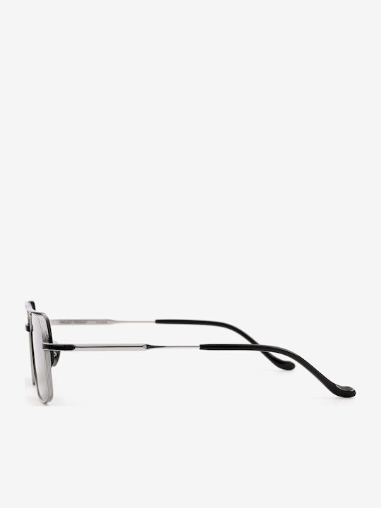Projekt Produkt Unisex Sunglasses with Metal Frame Silver-Black / Green