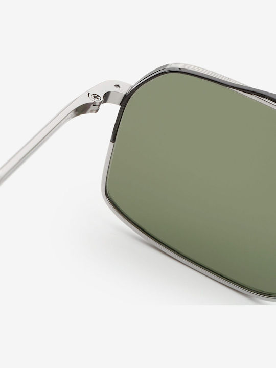 Projekt Produkt Unisex Sunglasses with Metal Frame Silver-Black / Green