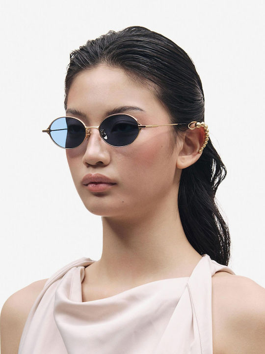 Projekt Produkt Unisex Sunglasses with Metallic Frame Gold and Blue