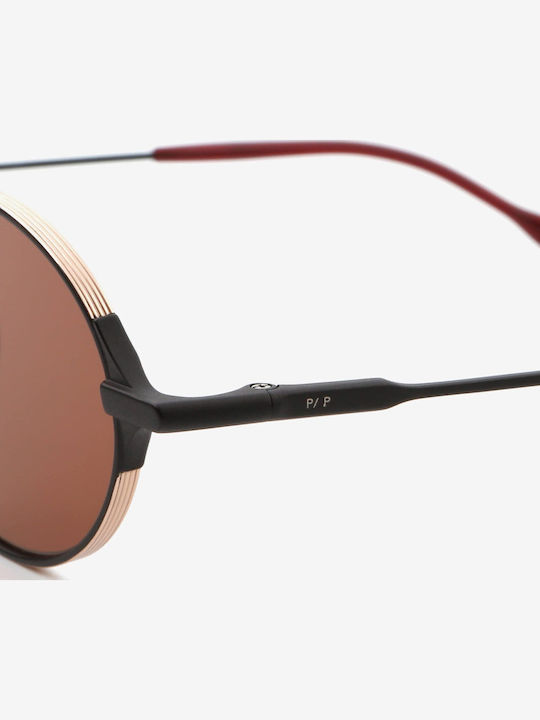 Projekt Produkt Unisex Sunglasses with Metallic Frame Black / Brown