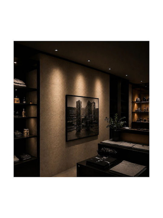kelvo Metallic Recessed Spot with Built-in LED and Warm White Light White 5x5cm