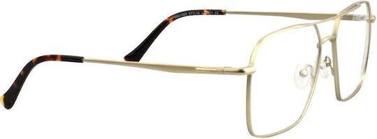 Red Raven Optical #007 Gold Prescription Eyeglass Frame