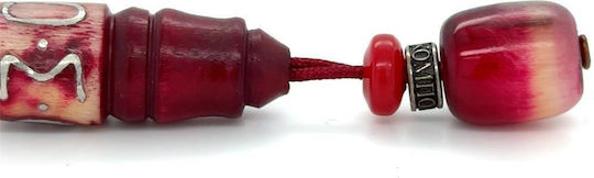 Kompologadiko Worry Beads with 21 Beads Made of Red Horn