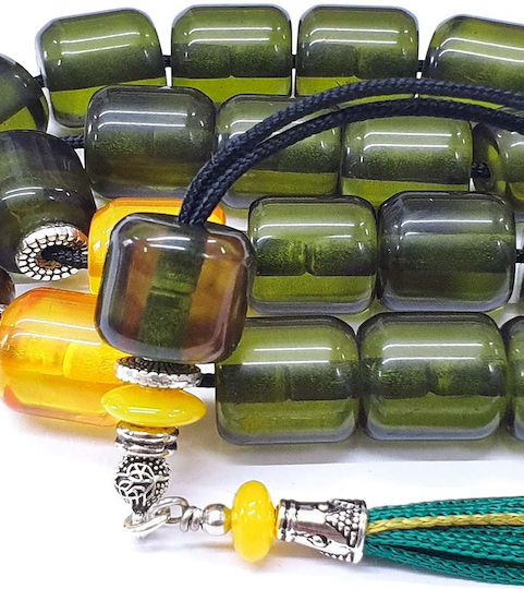 Roloi Komboloi Worry Beads with 19 Beads Made of Resin Length 34cm Multicolour
