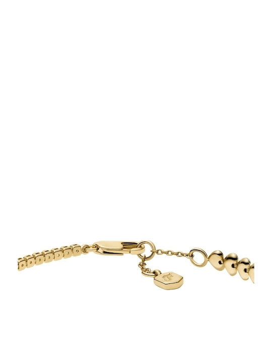 Fossil Brățară Pentru Femei Din Oțel Plăcat Cu Aur Cu Zircon 19cm
