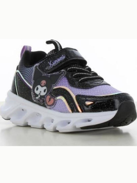 Hello Kitty Kuromi Kinder Sneaker mit Bügel- und Schleifenverschluss & Lichtern Schwarz