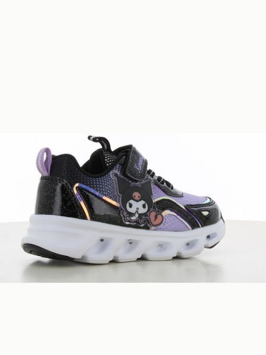 Hello Kitty Kuromi Kinder Sneaker mit Bügel- und Schleifenverschluss & Lichtern Schwarz