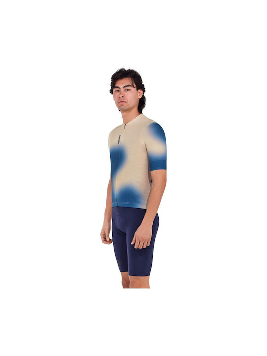 Santini Tricou De Ciclism Pentru Bărbați Cu Mâneci Scurte Bej