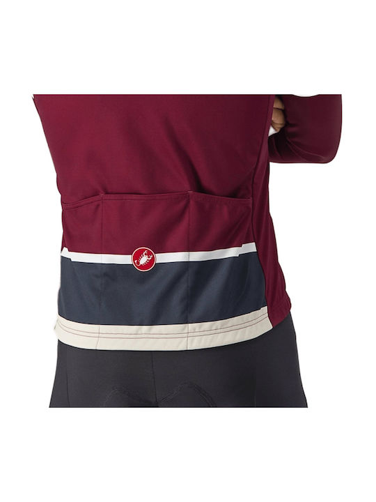 Castelli Tricou De Ciclism Pentru Bărbați Mânecă Lungă Roșu