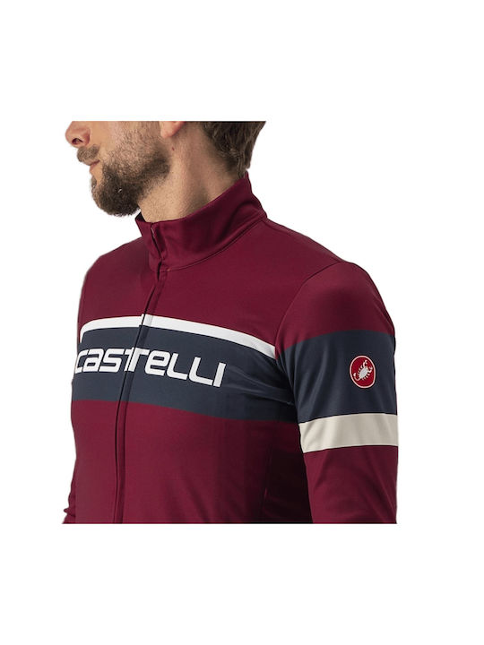 Castelli Tricou De Ciclism Pentru Bărbați Mânecă Lungă Roșu