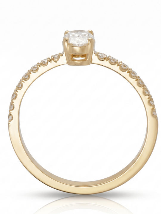 Kiriakos Gofas Single Stone Ring In 18K Gold With Diamond Kiriakos Gofas Single Stone Ring In 18K Gold With Diamond