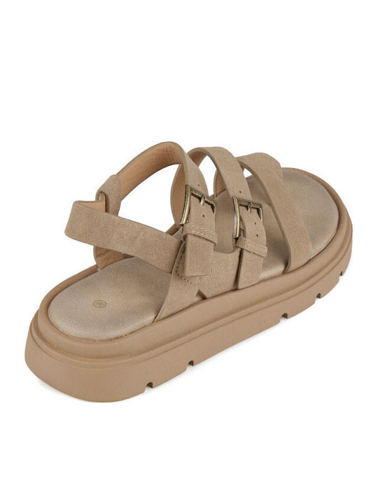 Women's Flat Sandals Flatforms Beige