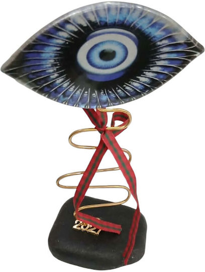 Moda Mostra Handmade Tabletop Lucky Charm Eye Green Made of Glass 2027 9x10cm