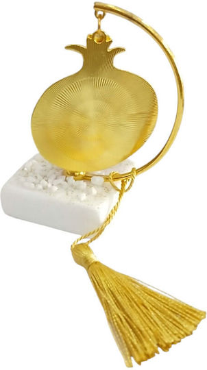 Kalliopi Silver Tabletop New Year's Lucky Charm Pomegranate Gold Stone 2027 5x10cm