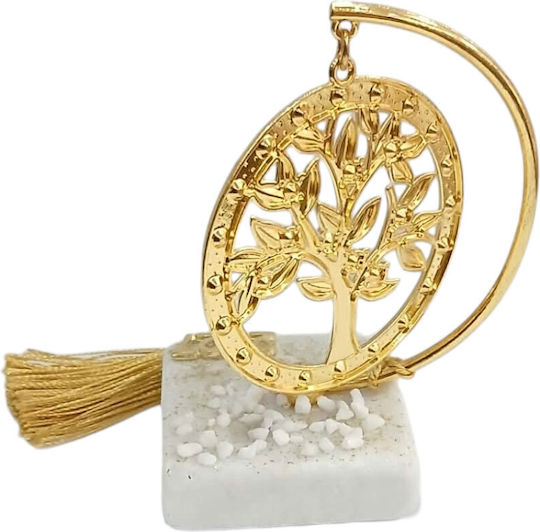 Kalliopi Silver Tabletop New Year's Lucky Charm Little Gold Tree Made of Stone 2027 5x10cm