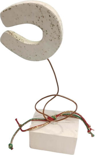 Kalliopi Silver Tabletop New Year's Lucky Charm Horseshoe Red Ceramic 2027 5x6cm