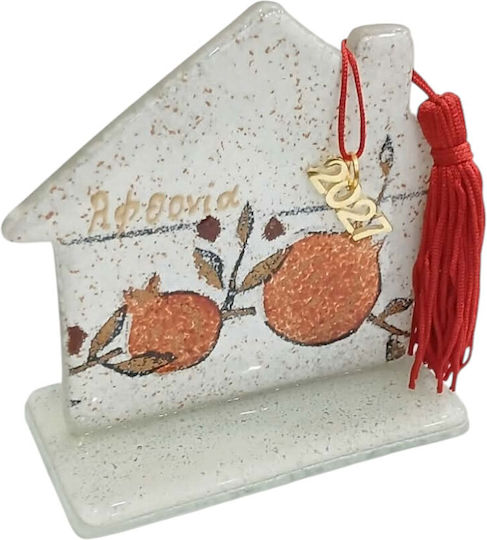 Kalliopi Silver Handmade Tabletop New Year's Lucky Charm Home White Glass 2027 10x11cm Kalliopi Silver Handmade Tabletop New Year's Lucky Charm Home White Glass 2027 10x11cm