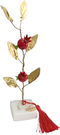 Kalliopi Silver Tabletop New Year's Lucky Charm Pomegranate Bronze Stone 2027 5x5cm