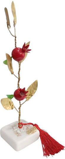 Kalliopi Silver Tabletop New Year's Lucky Charm Pomegranate Bronze Stone 2027 5x5cm