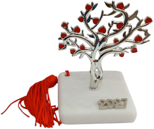 Kalliopi Silver Χειροποίητο Επιτραπέζιο Γούρι Δεντράκι Ασημί από Γυαλί 2027