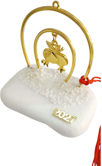 Kalliopi Silver Tabletop New Year's Lucky Charm Pomegranate Gold Stone 2027 10x10cm Kalliopi Silver Tabletop New Year's Lucky Charm Pomegranate Gold Stone 2027 10x10cm