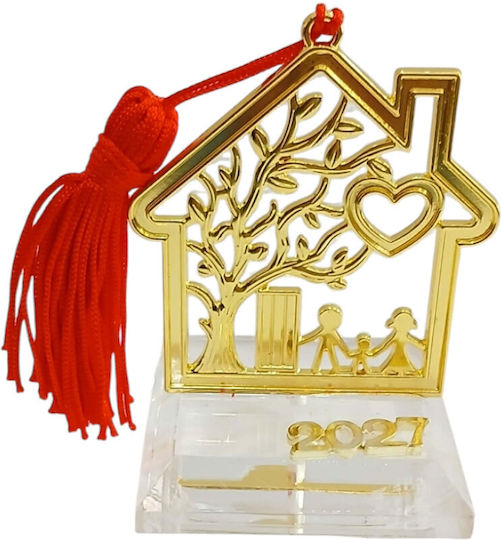 Kalliopi Silver Tabletop New Year's Lucky Charm Home Gold Made of Plexiglass 2027 5x6cm