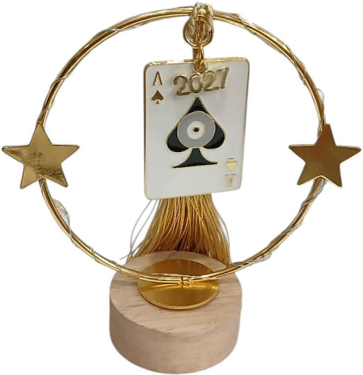 Kalliopi Silver Tabletop New Year's Lucky Charm Home Gold Made of Wood 2027