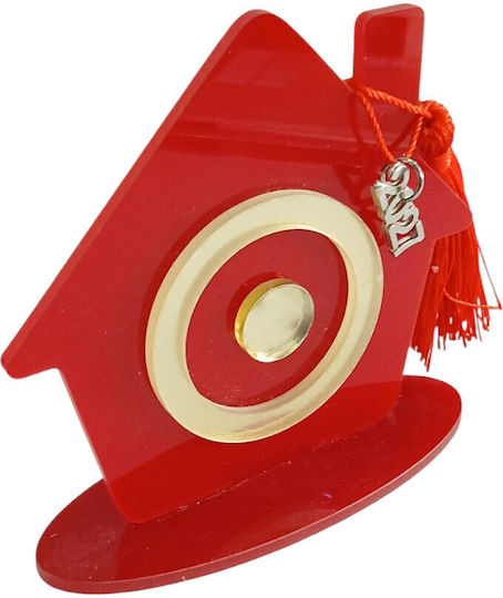 Kalliopi Silver Tabletop New Year's Lucky Charm Home Red Made of Plexiglass 2027 10x10cm