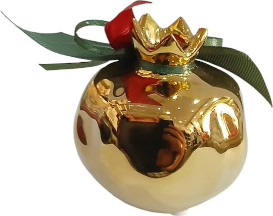 Kalliopi Silver Tabletop New Year's Lucky Charm Pomegranate Gold Ceramic 2027 7x7cm