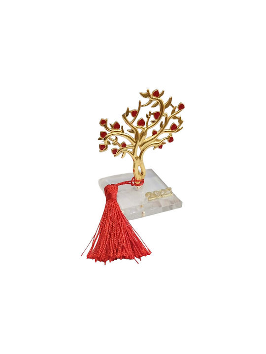 Kalliopi Silver Tabletop New Year's Lucky Charm Little Gold Tree Made of Plexiglass 2027 5x9cm