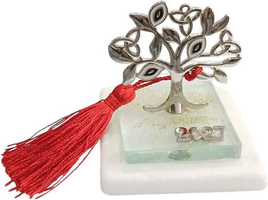 Kalliopi Silver Επιτραπέζιο Γούρι Δεντράκι Ασημί από Πέτρα 2027 7x9cm
