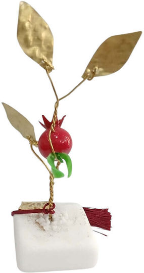 Kalliopi Silver Tabletop New Year's Lucky Charm Pomegranate Bronze Metal 2027 5x13cm