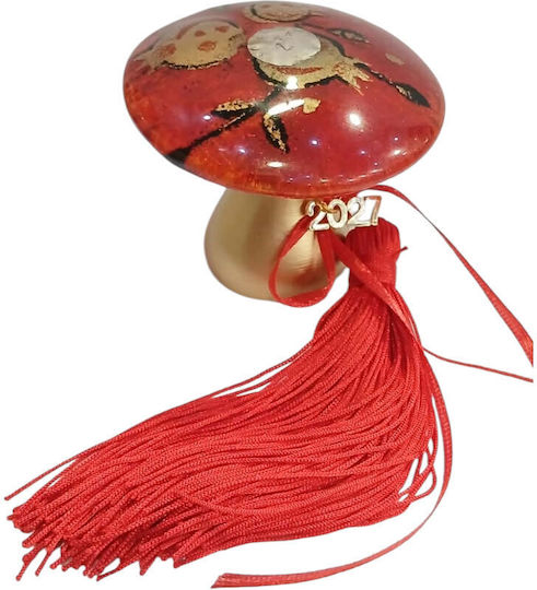 Kalliopi Silver Handmade Tabletop New Year's Lucky Charm with Wishes Red Glass 2027 8x10cm