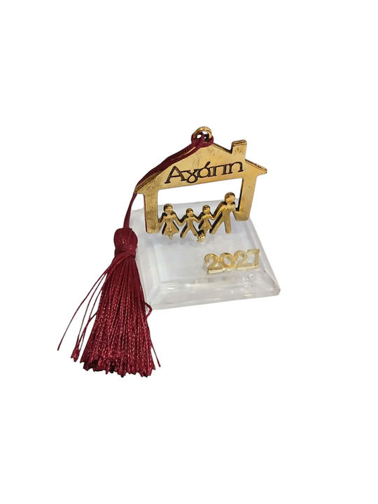 Kalliopi Silver Tabletop New Year's Lucky Charm Home Gold Made of Plexiglass 2027 5x6cm