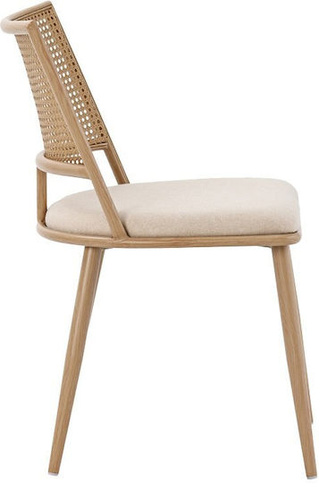 Giulia Scaune de Dining Metalice Bej 4 Buc 49x52x80cm