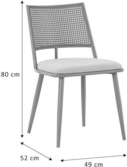 Giulia Scaune de Dining Metalice Bej 4 Buc 49x52x80cm