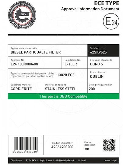 SKV Φίλτρο DPF