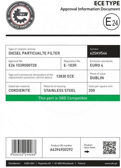 SKV Φίλτρο DPF
