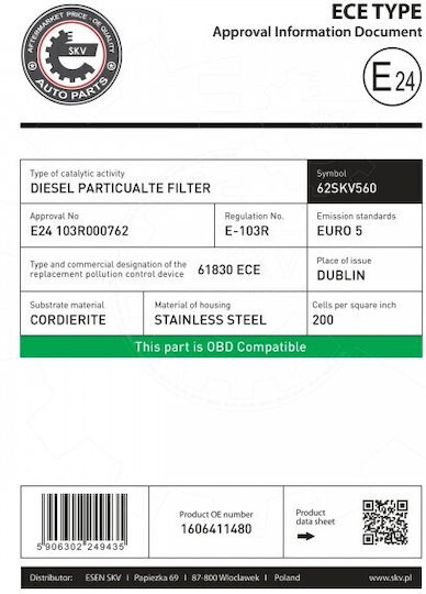 SKV DPF-Filter Für Citroen Und Peugeot
