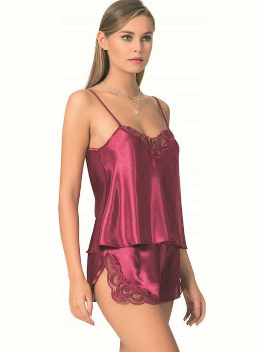Primoda Summer Women's Pyjamas Set Bordeaux