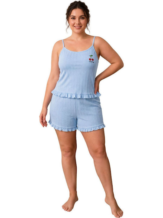 Asel Winter Women's Pajama Set Light Blue