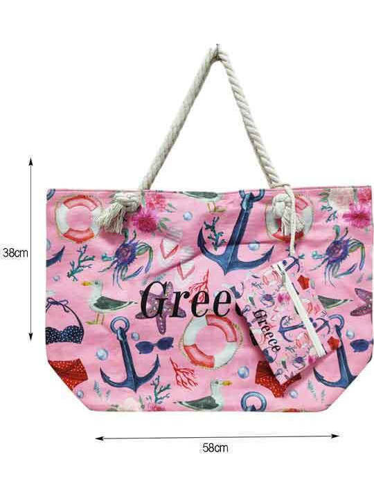 Pink Beach Bag with Wallet Pink Beach Bag with Wallet