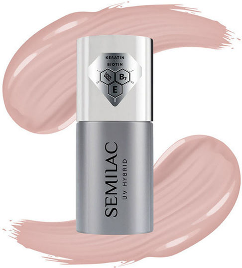 Semilac Base Coat / Top Coat for UV/LED Nail Polishes 11ml Pink-Beige